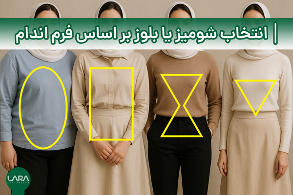 انتخاب شومیز یا بلوز بر اساس فرم اندام-فروشگاه لباس زنانه لارا
